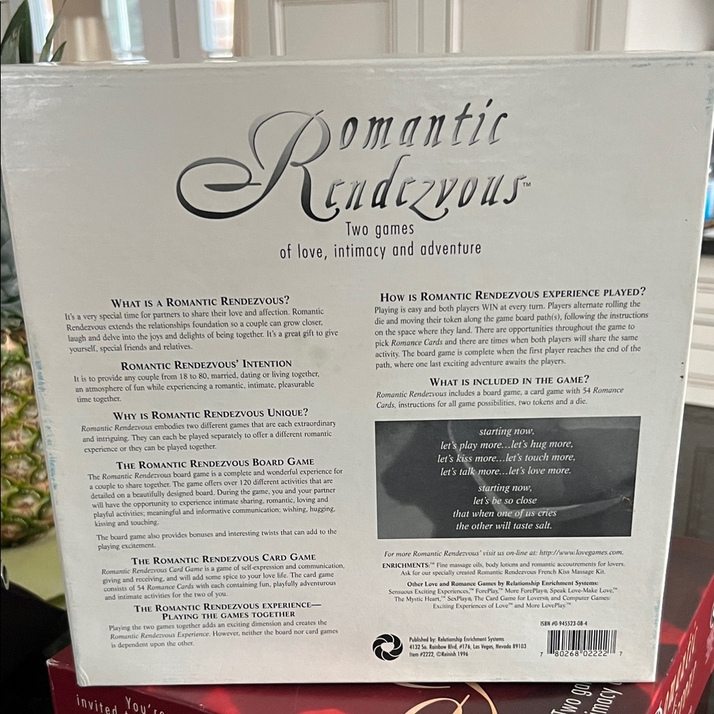 Romantic Rendezvous Couples Game - Red - Picture 2 of 4